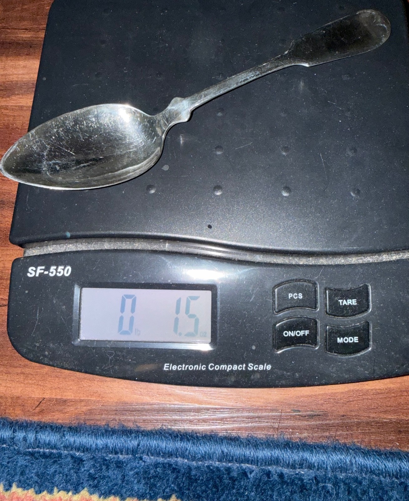 3 large antique Serving spoons Silver metal unmarked fiddle tipped tipt pattern