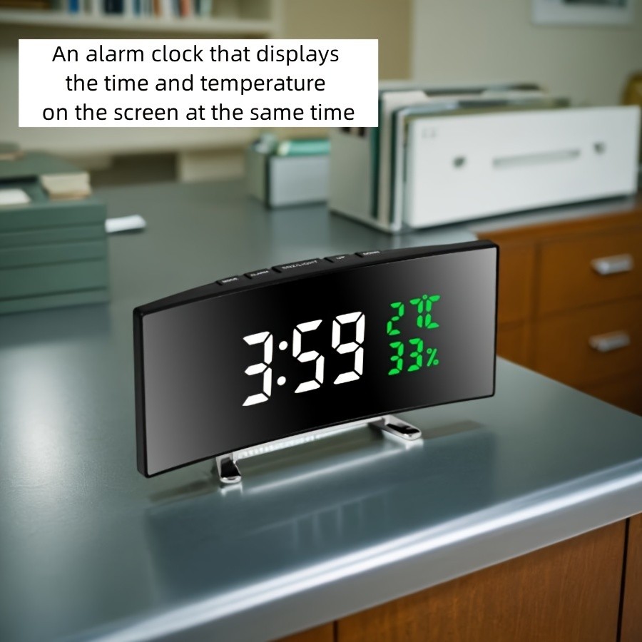 Digital LED Large Display Wall Desk Alarm Clock With Calendar Temperature Date