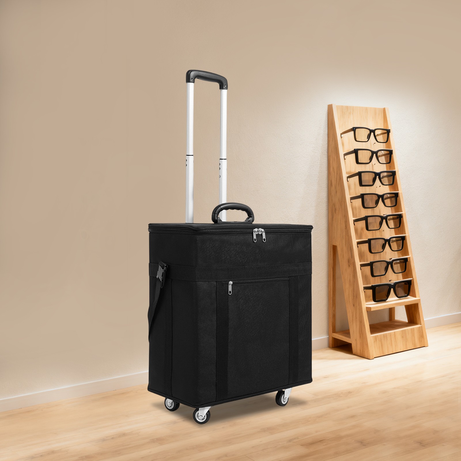 180 Pair Eyeglasses Storage Trolley Optical Frame Bag Box Organizer Display Case