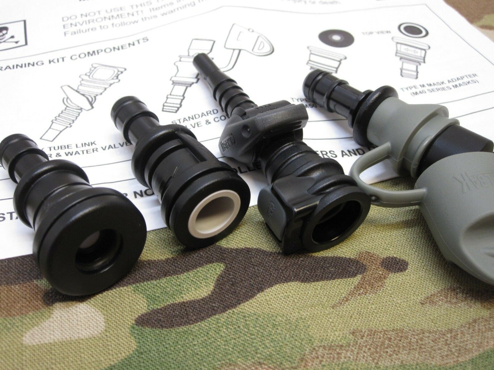 NEW GAS MASK ADAPTER CAMELBAK BITE VALVE MOUTH PIECE M40/50 HYDRATION SYSTEM