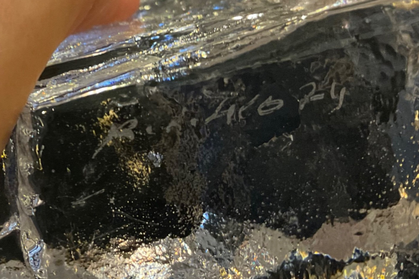 ERIK HÖGLUND Ice Man Glass Sculpture for Boda Kosta, Sweden. Signed Boda H1074.