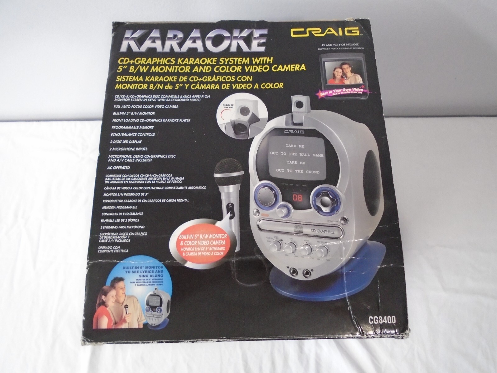 Craig CD+ Graphics Karaoke System w/ 5" Monitor & Video Camera CG8400 BRAND NEW