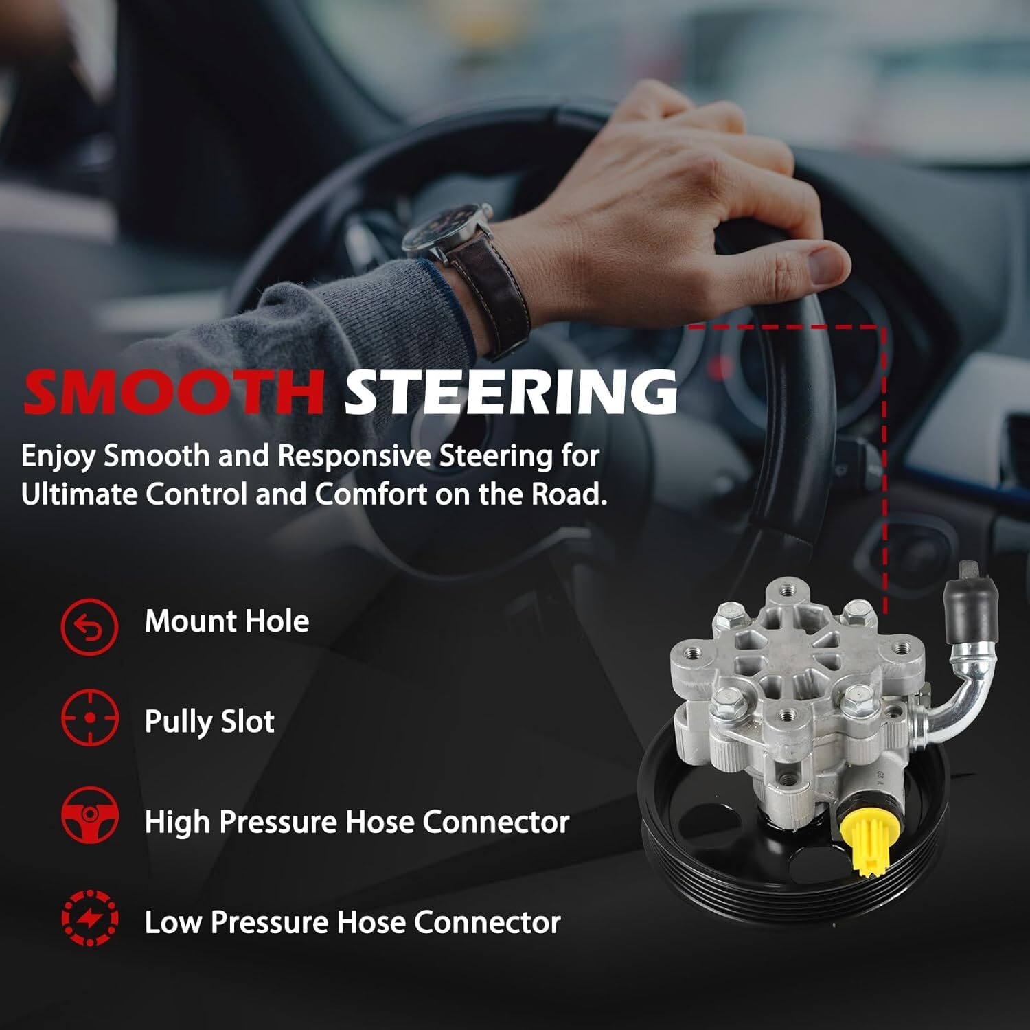 21-5223 Power Steering Pump For 2001-2007 Grand Caravan Town & Country 3.3L 3.8L