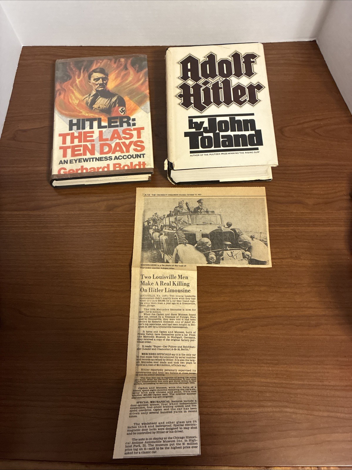 Adolf Hitler Books Plus Newspaper Clipping
