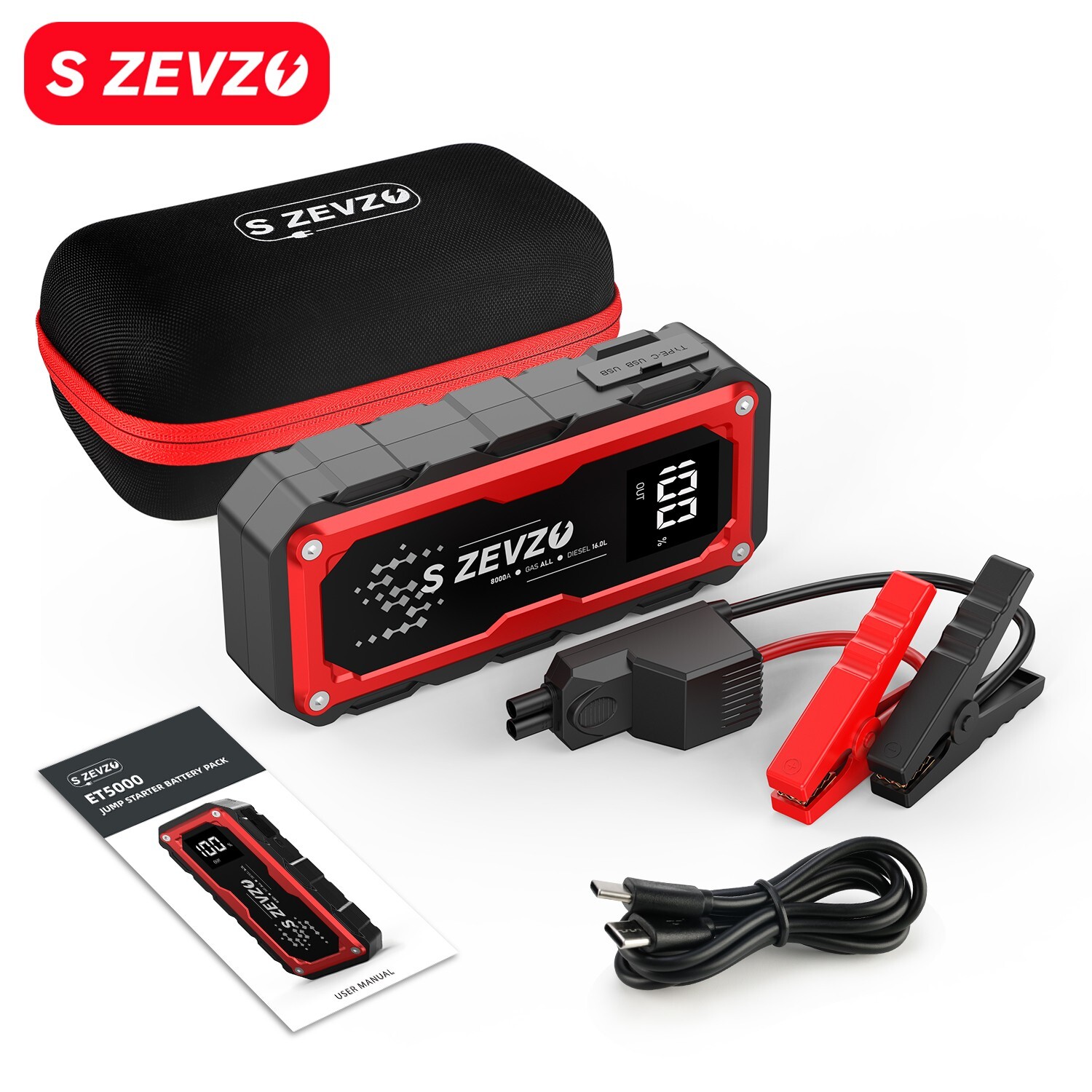 8000A Jump Starter Portable 12V Car Battery Booster Power Bank Pack Charger