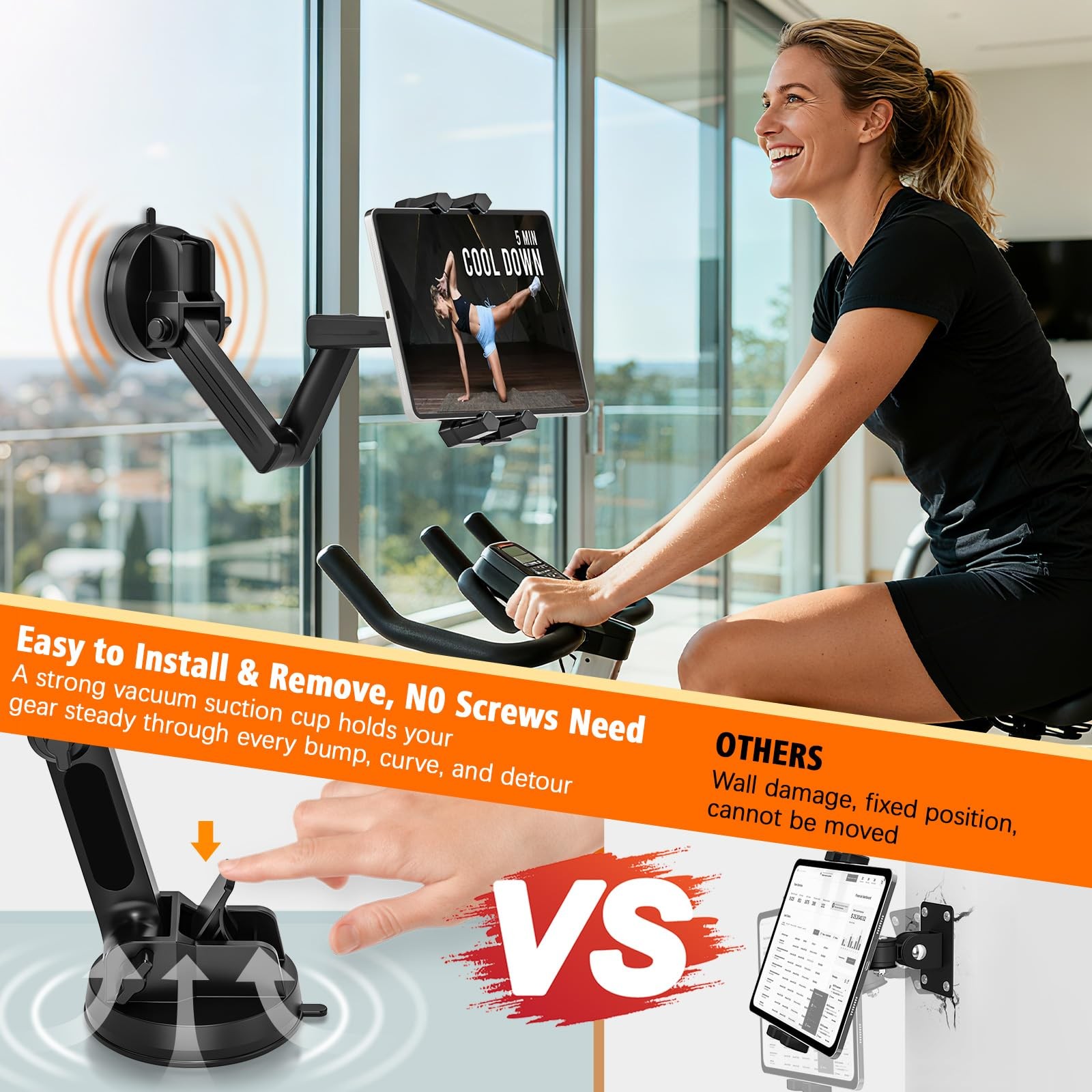 Tablet Mount for Truck, Car Tablet Holder iPad Mount, Heavy Duty Super Suctio...