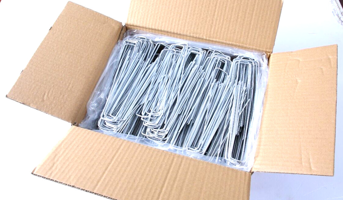 600 Pack 6'' Gauge Heavy Duty U Shaped Garden Securing Pegs Sod Staples Stakes