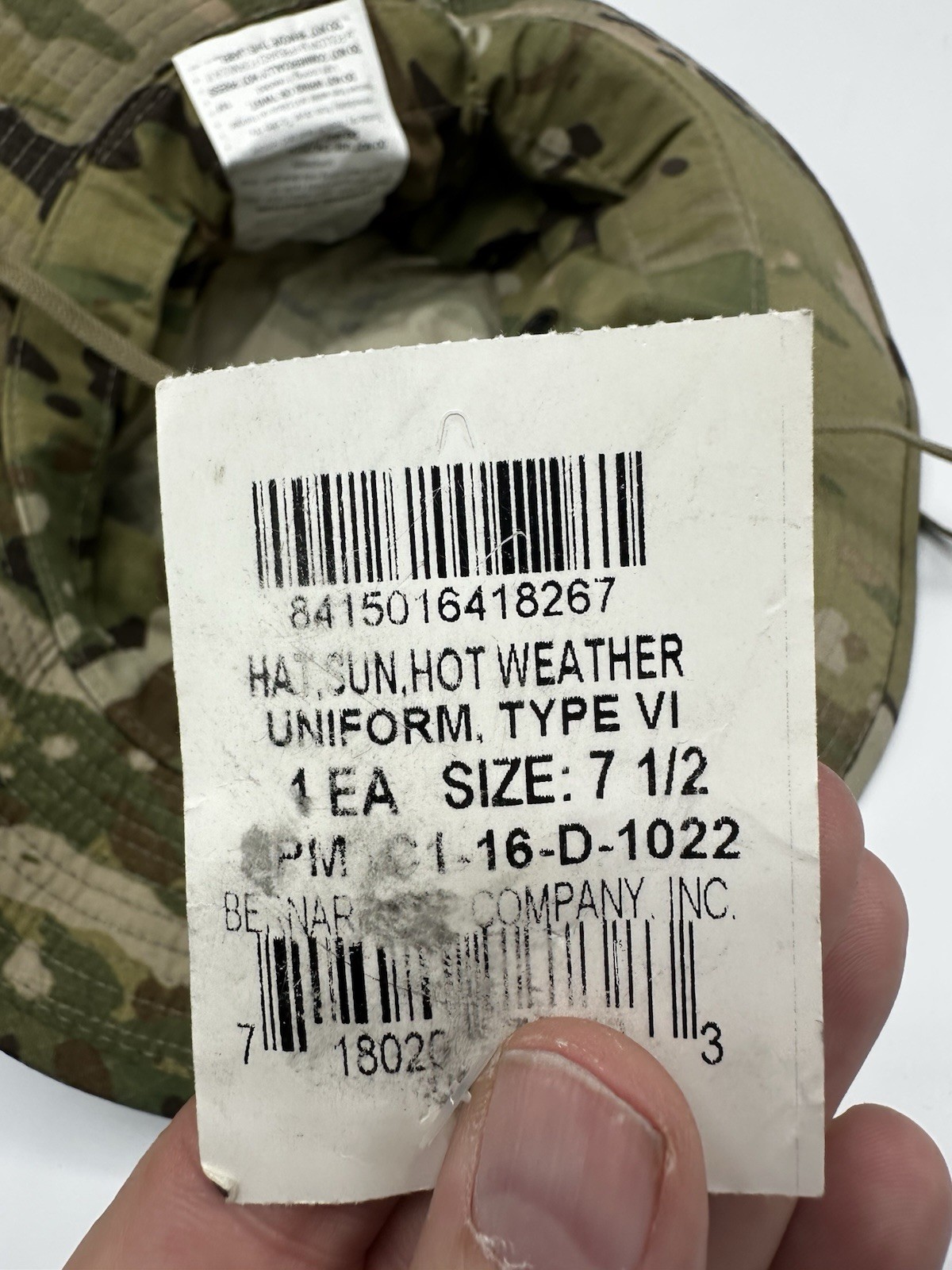 USGI OCP Multicam Boonie Sun Hot Weather Hat Type VI Size 7 1/2