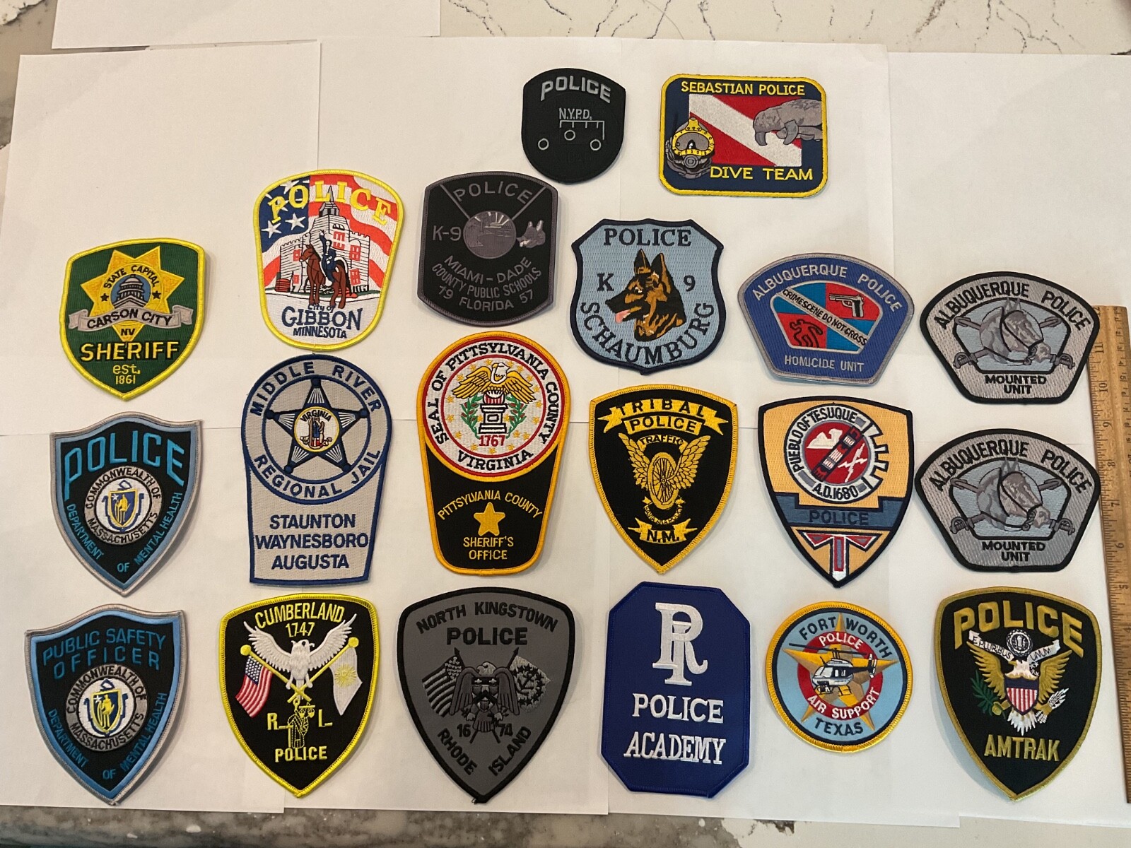 Police collectors Wholesale  patch set 20 pieces all different patches. All New