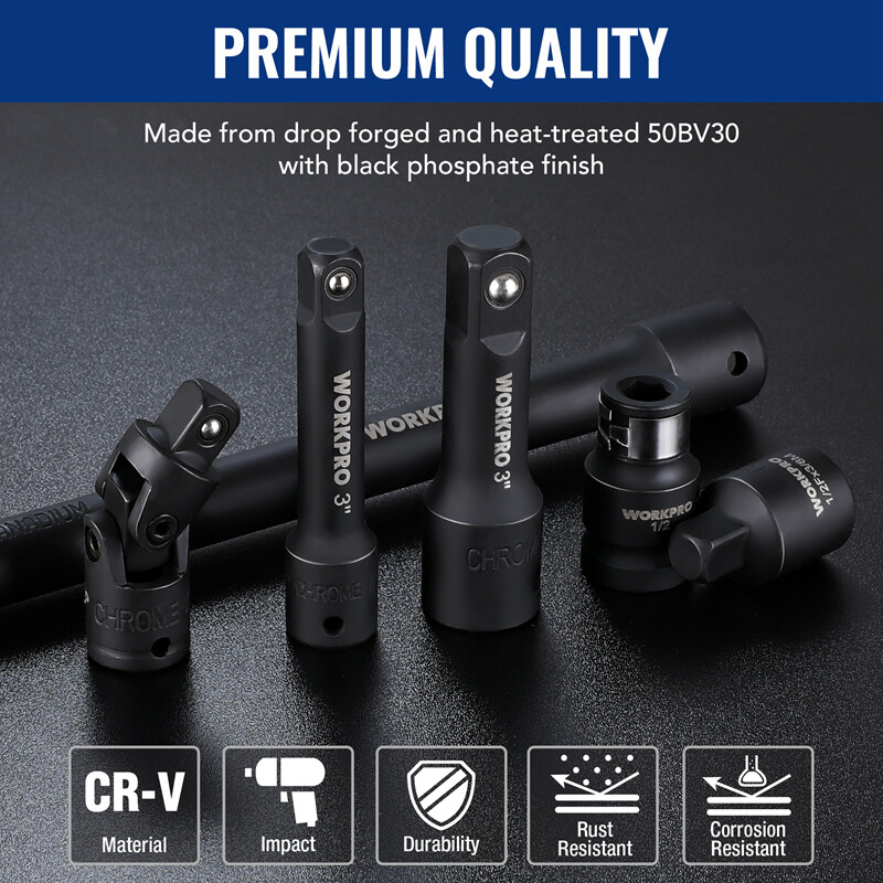 WORKPRO 18PC Drive Tool Accessory Set Socket Adapter Extensions Socket Accessory