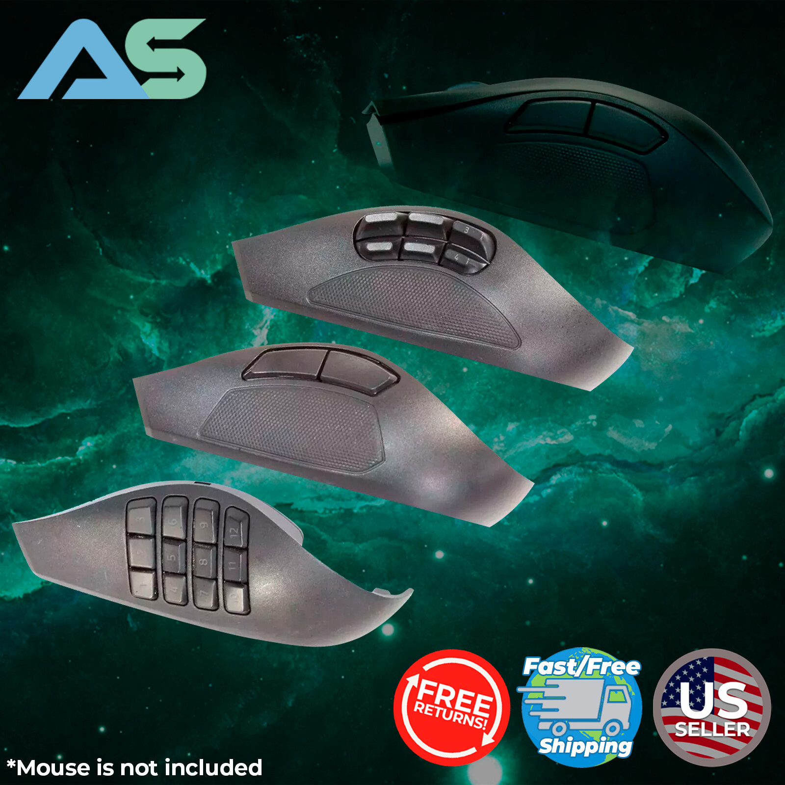 🐍 Razer Naga Pro Gaming Mouse Replacement Side Panels – 12 Keys, 6 Keys, 2 Keys