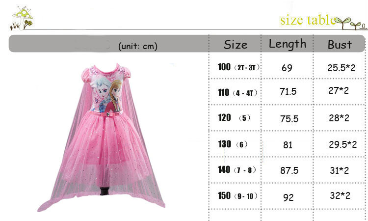 Toddler Princess Elsa Anna Frozen Role Cosplay Dress up Costume Dress for Girls