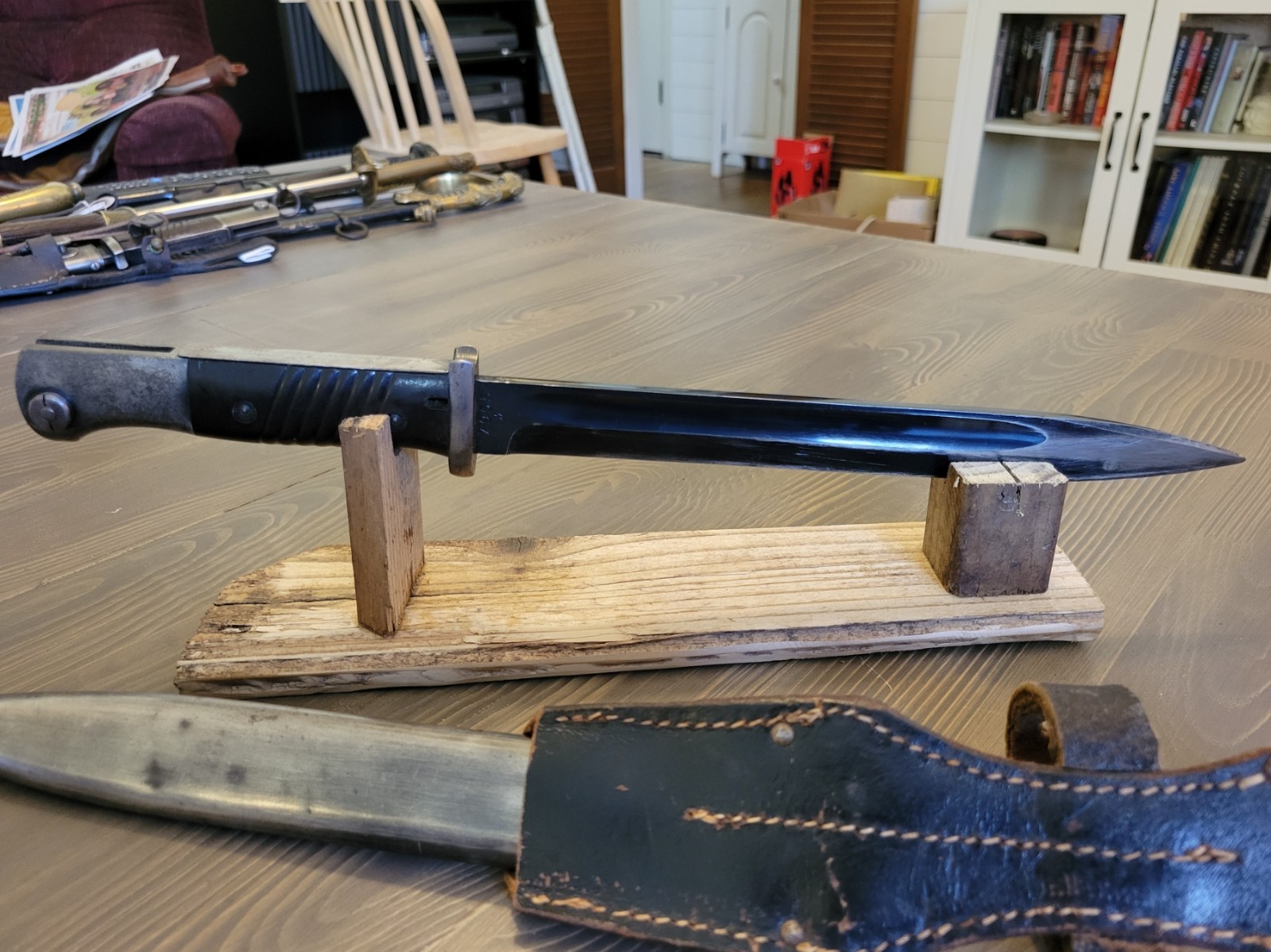 EXCELLENT WWII German K98 Combat Bayonet by WKC Matching Numbers w/Frog!