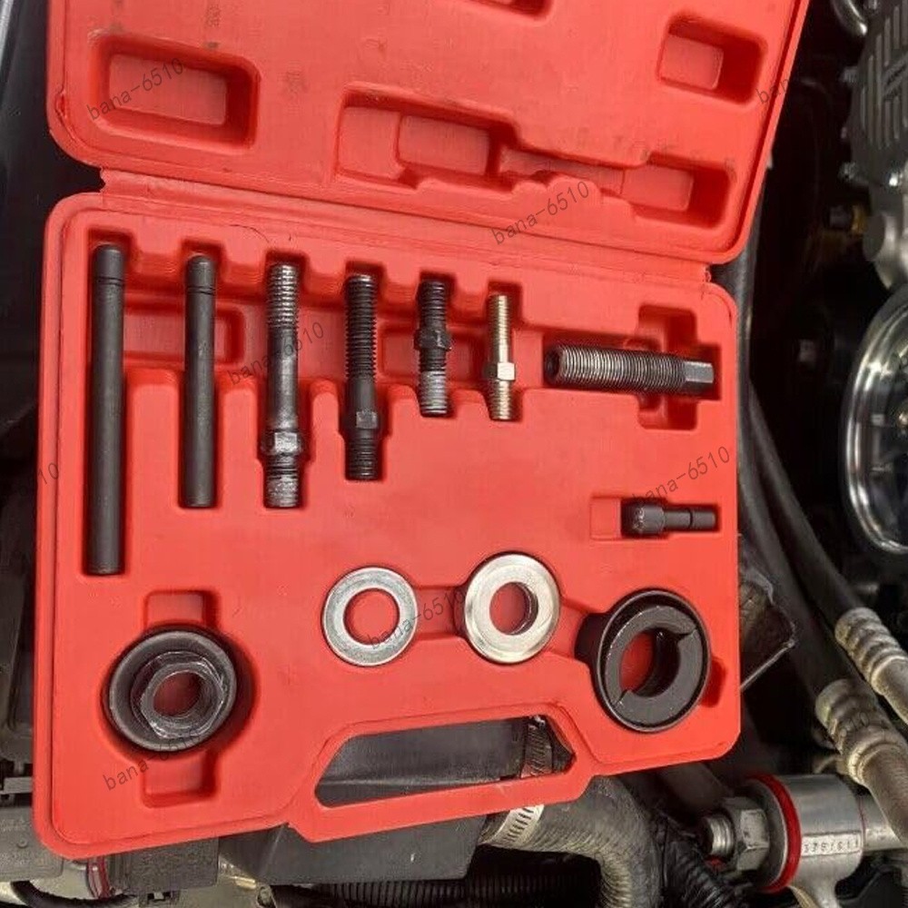 13PCS Power Steering Pump Pulley Puller Remover & Alternator Installer Tool Kit
