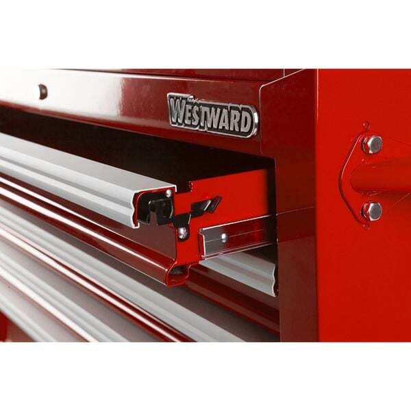 Westward 32H848 Westward Intermediate Chest, 3-Drawers, Powder Coated Red,
