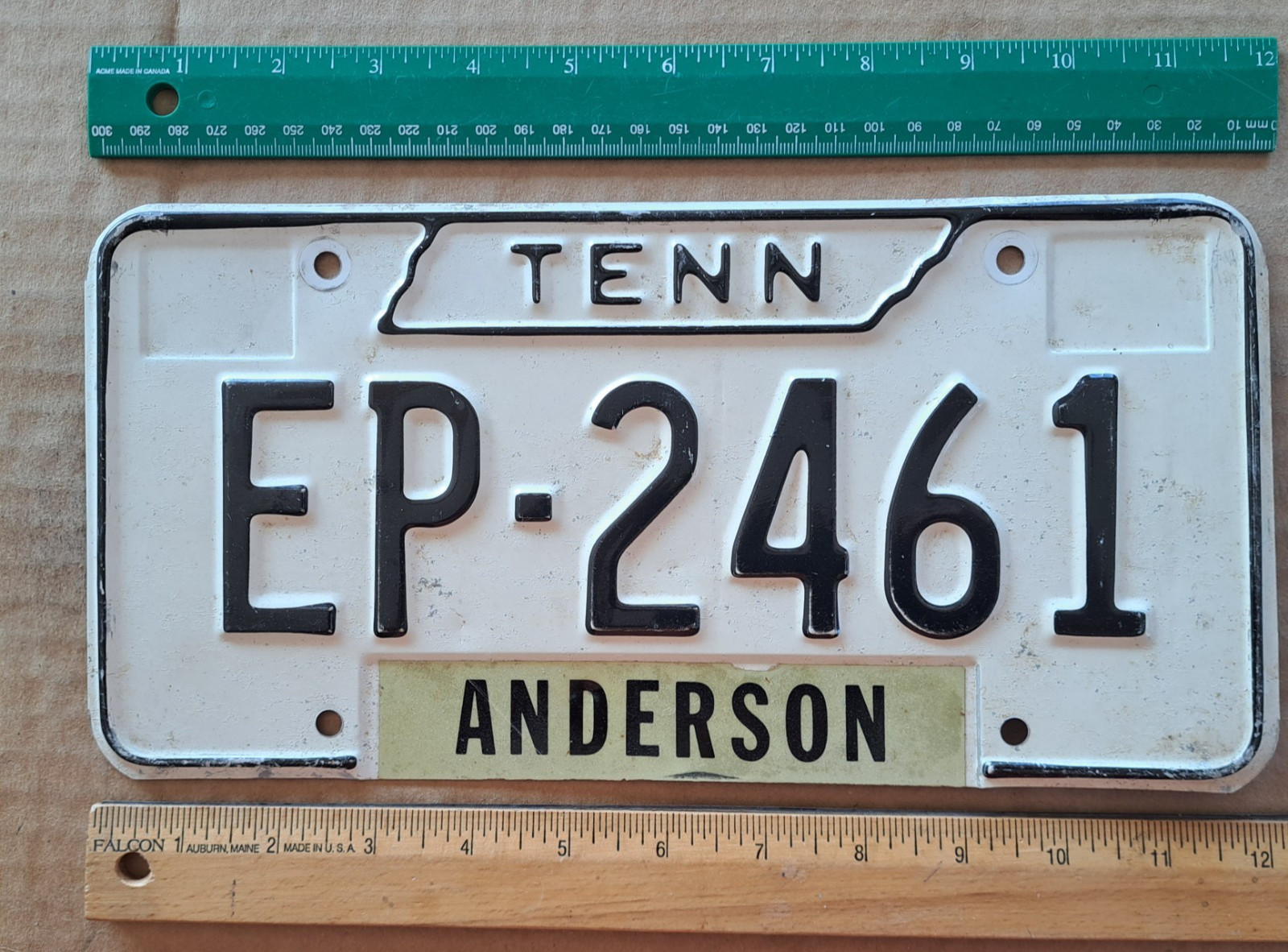 License Plate, Tennessee, 1965 Base, Passenger, Anderson County, EP - 2461