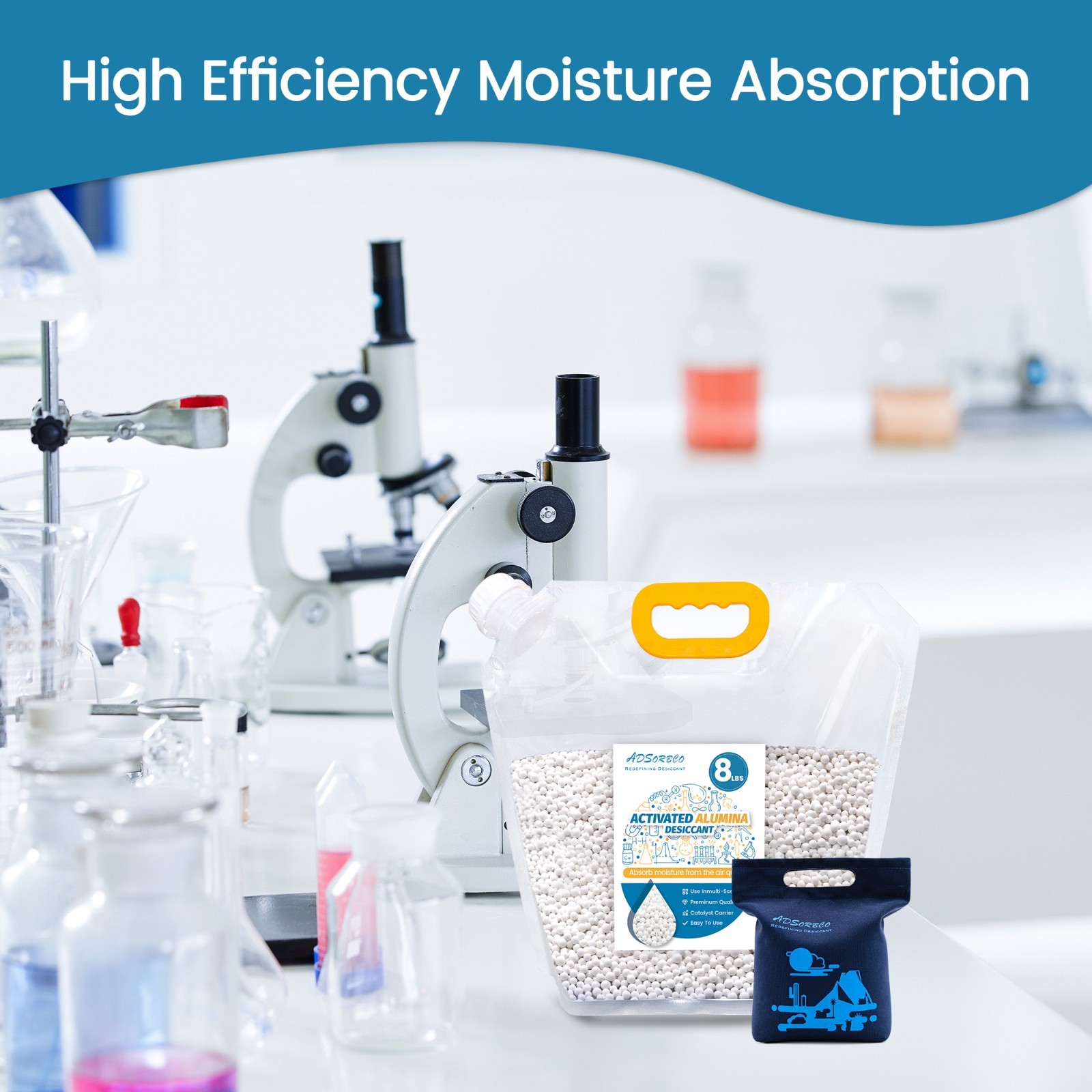 8 LBS Adsorbco Activated Alumina Desiccant with 2 bags