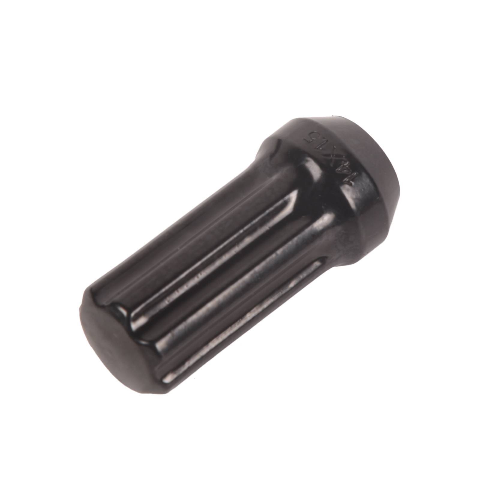 24Pcs+Key 14x1.5 Black 7 Spline Lug Nuts 2" Fits Chevy GMC Silverado Sierra 1500