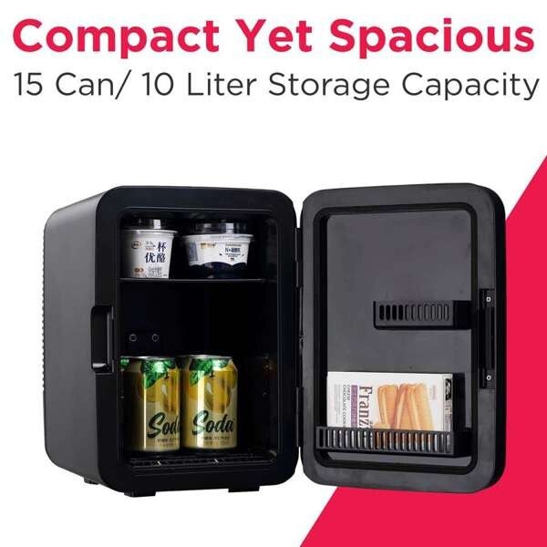 Frigidaire, 15 Can/10 Liter Mini Personal Fridge Cooler, Stainless Steel