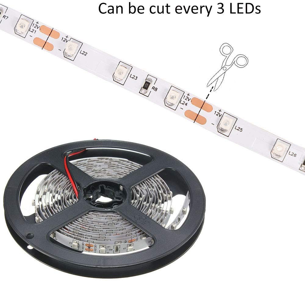 2x 16.4FT LED UV Strip Light 12V Ultraviolet Flexible 600LEDs Purple Lighting