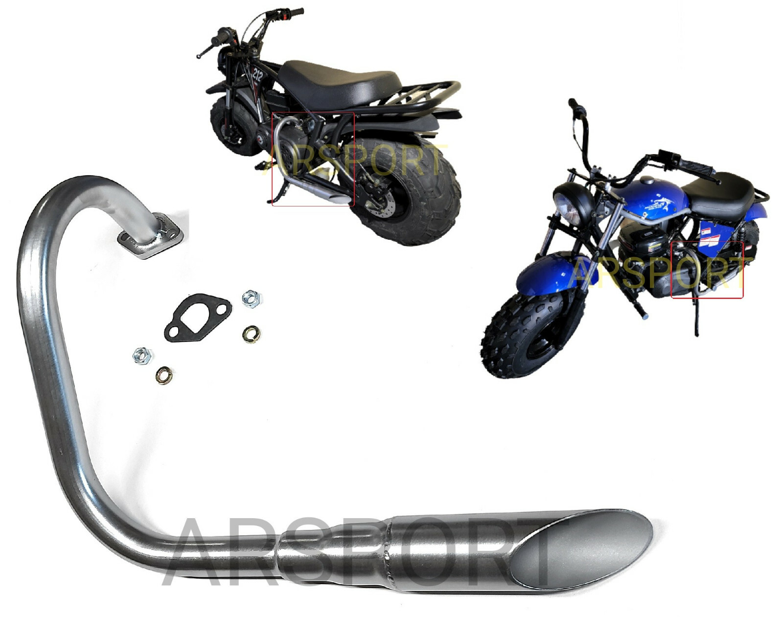 Exhaust Pipe Header For Predator 212 / 224cc, Most Torque converter compatible.