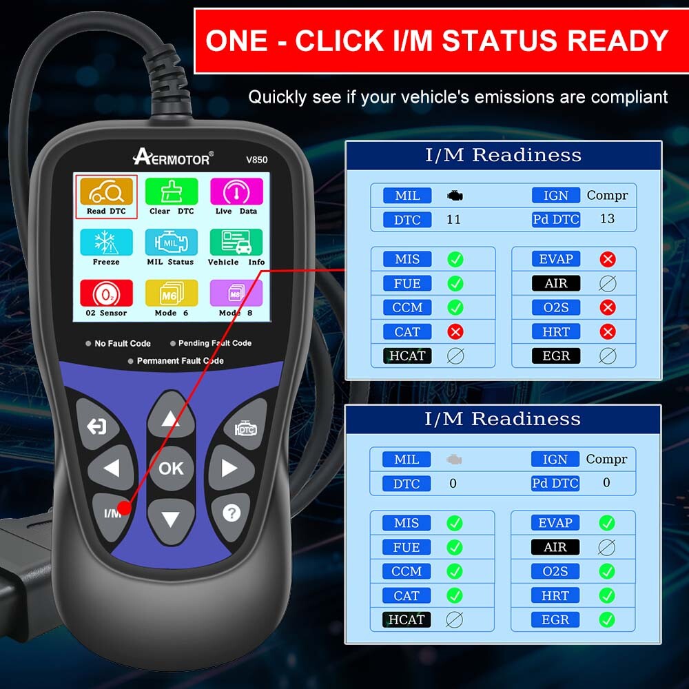 V850 OBD2 CAN OBDII Scanner Code Reader Car Diagnostic Scan Tool Check Engine