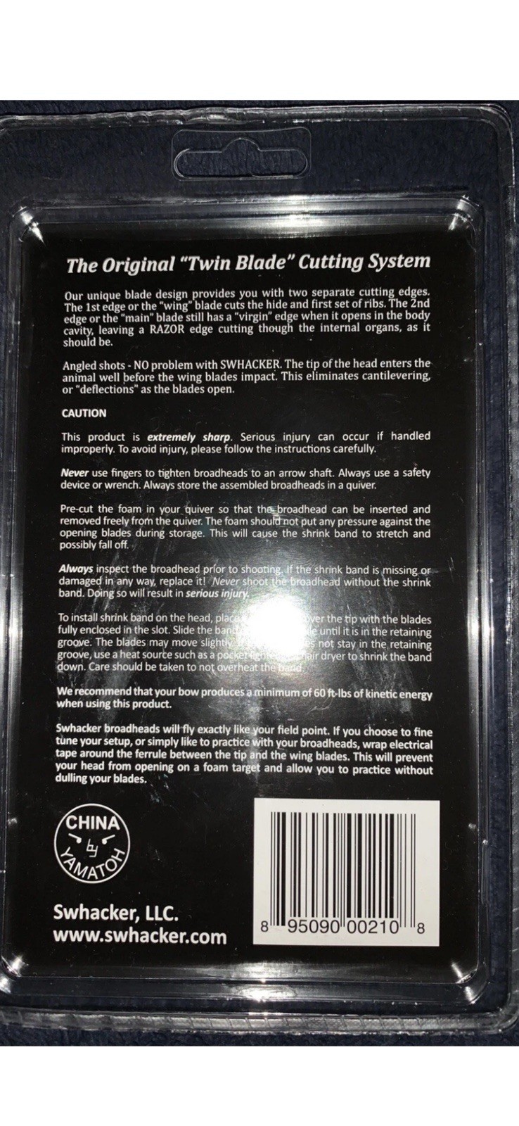 Swhacker 100grain 1.75"Cut 2 Blade Broadheads