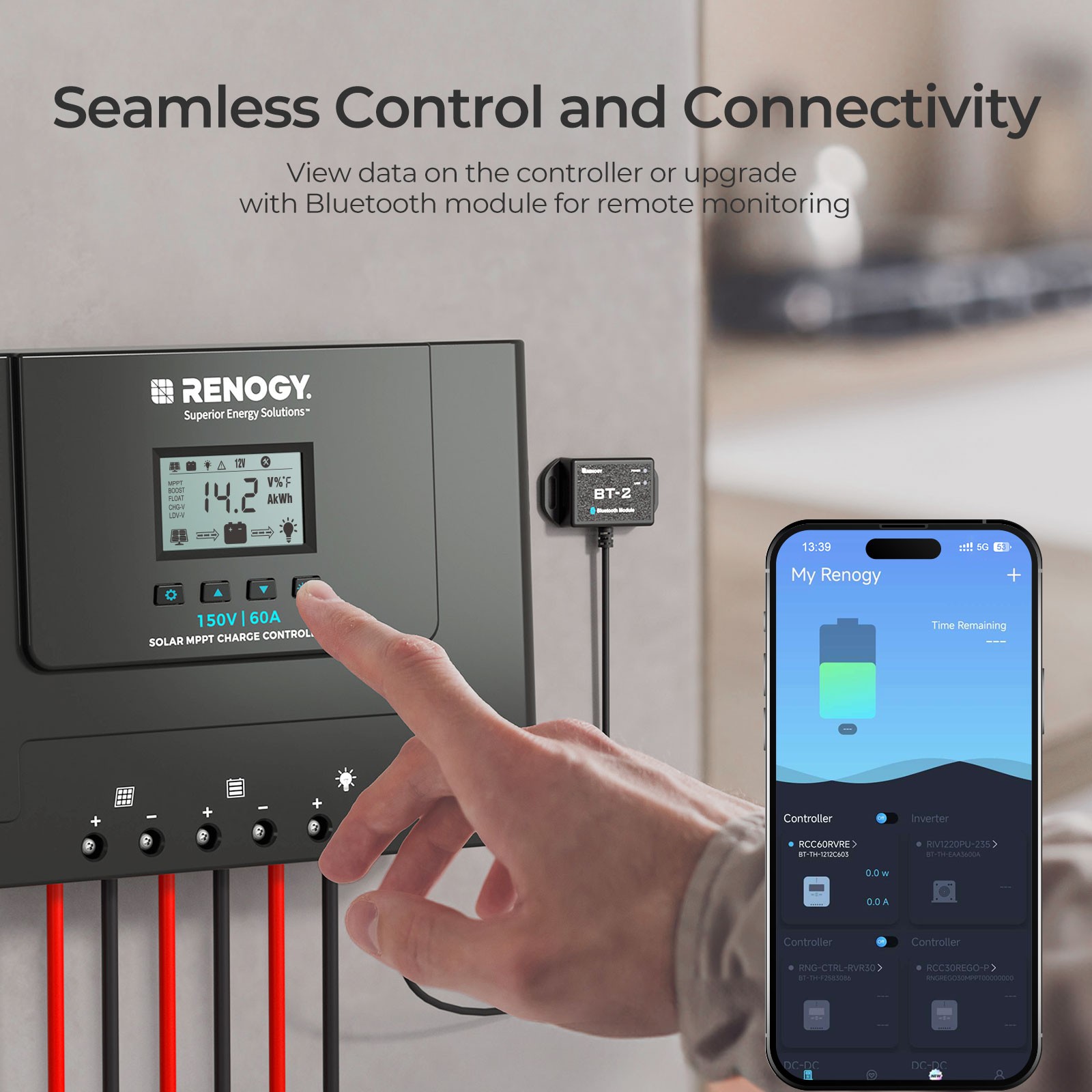 Renogy Rover Lite 12V/24V/36V/48V 60A MPPT Solar Charge Controller For AGM Gel