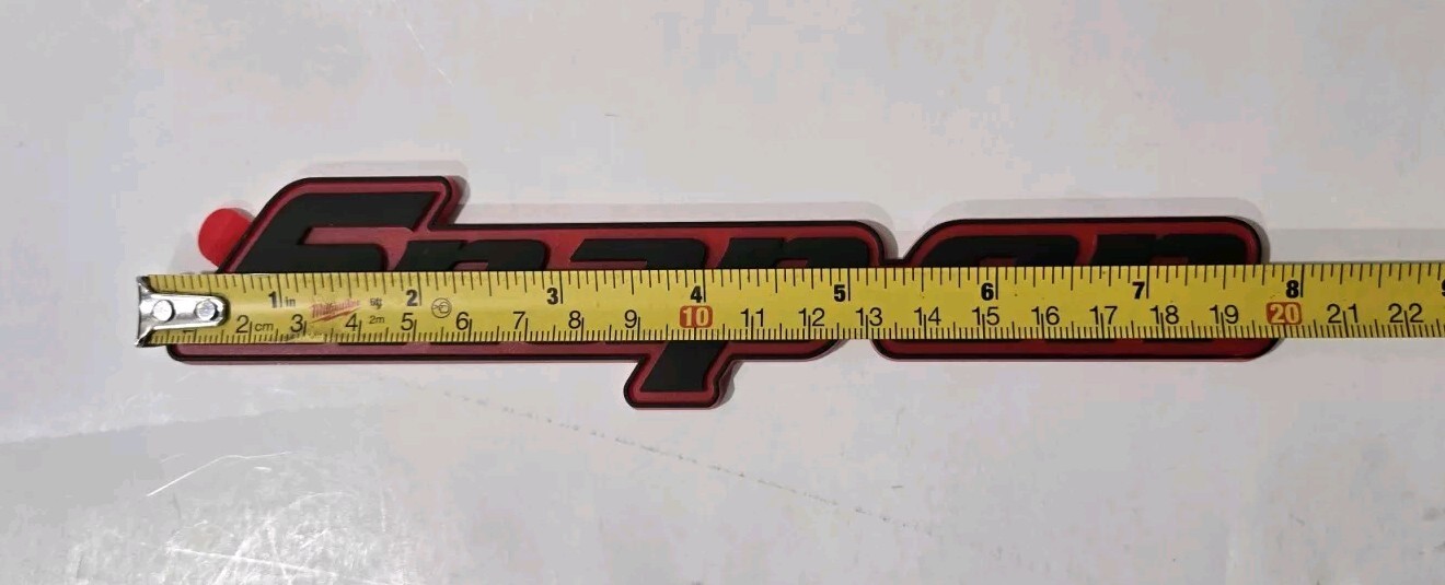 2PK SNAP ON TOOL BOX LOGO EMBLEM MATTE RED Plastic Badge Decal 8" NW+ 2 Prybars!