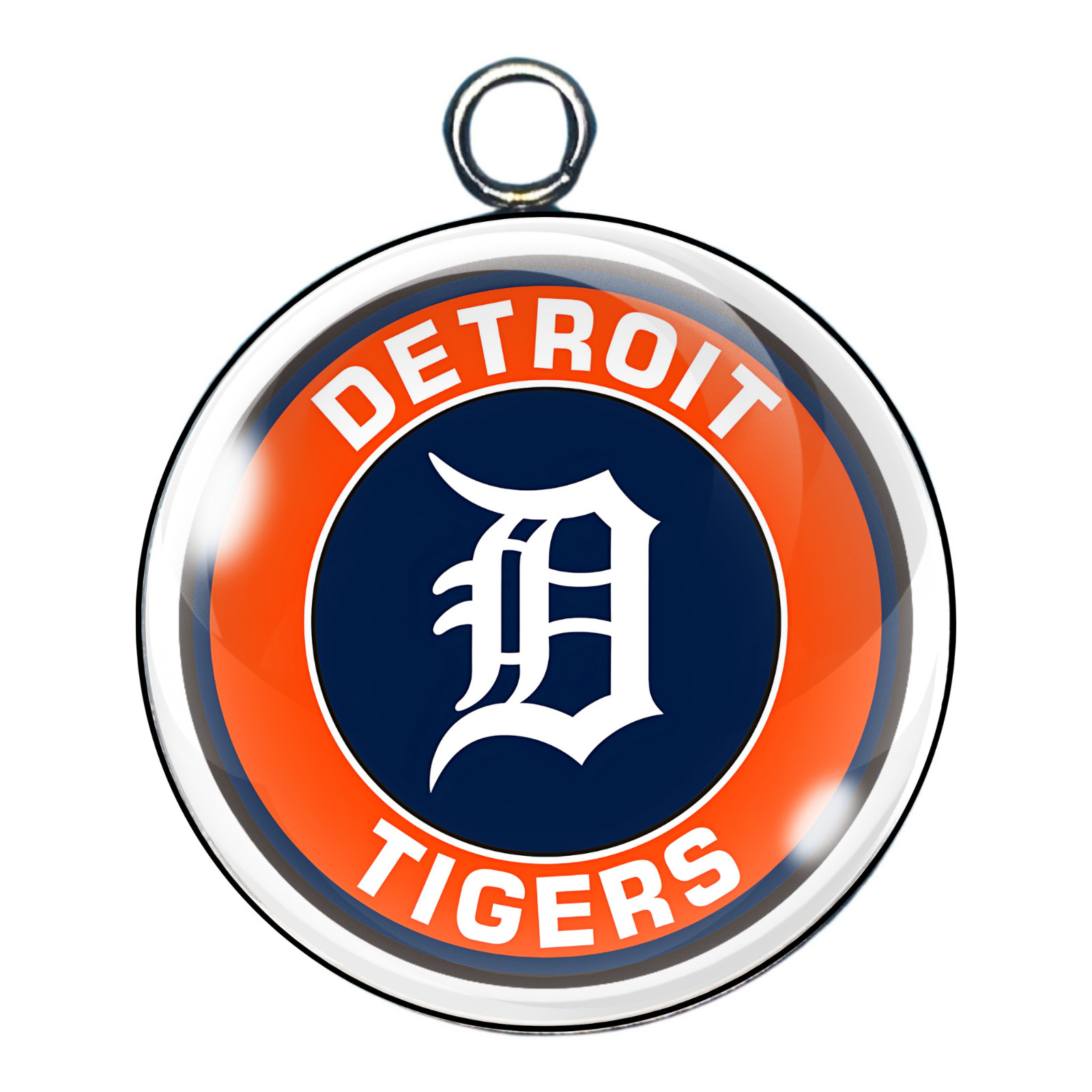 Detroit Tigers Glass Cabochon Charms – Handmade Baseball Jewelry Craft Supplies