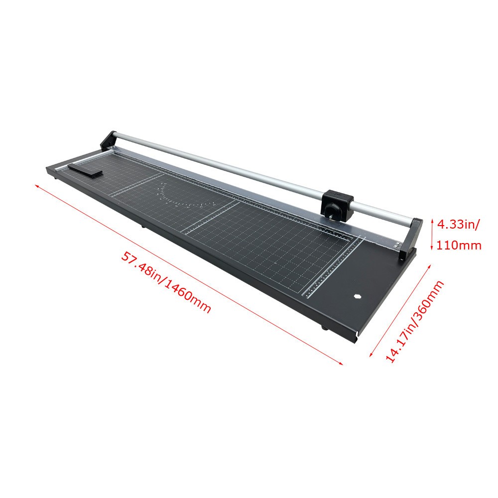 Rotary Paper Trimmer, 48" Cut Length Paper Cutter w/2 Spare Blades, Angle Line