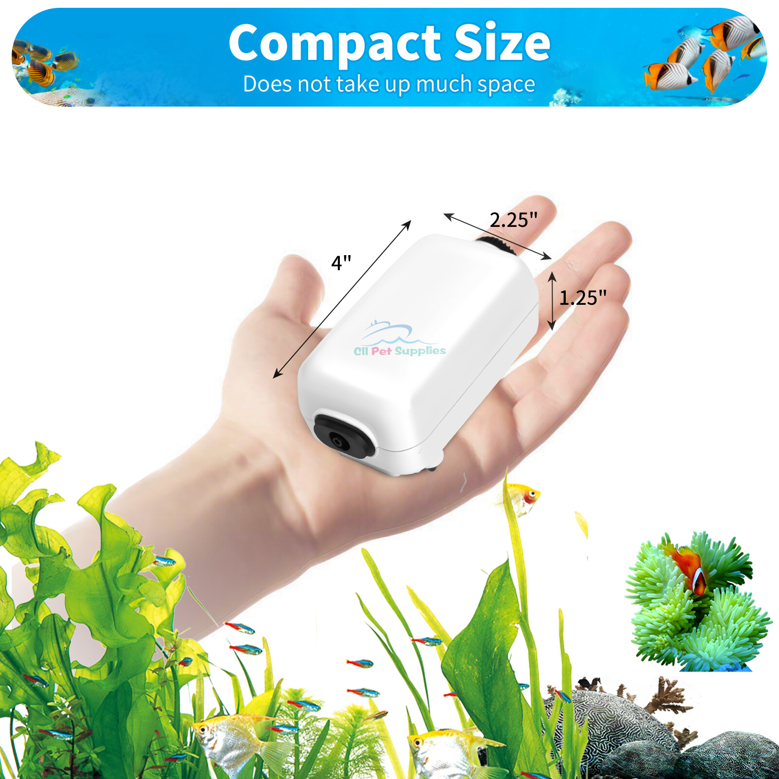 Aquarium Air Pump 55gal Fish Tank Bubbler with Air Stone Tubing Check Valve