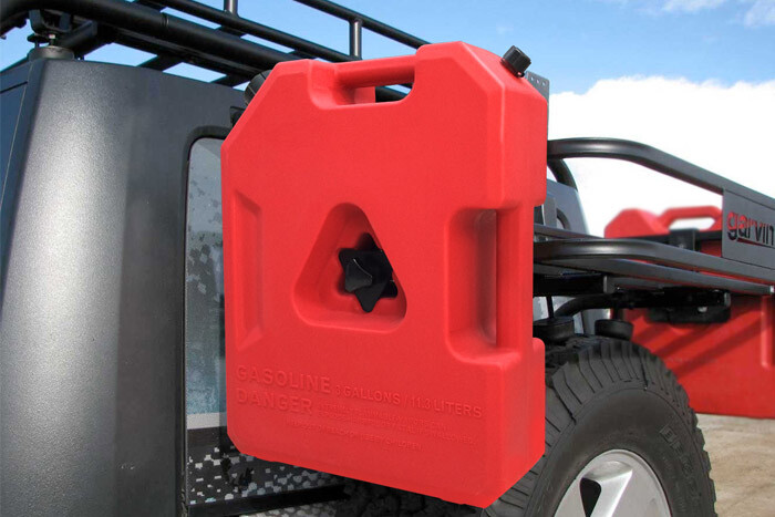 SET OF TWO - 2 Gallon Jerry Gas Cans with Mount Bracket for OVERLAND OFF ROAD