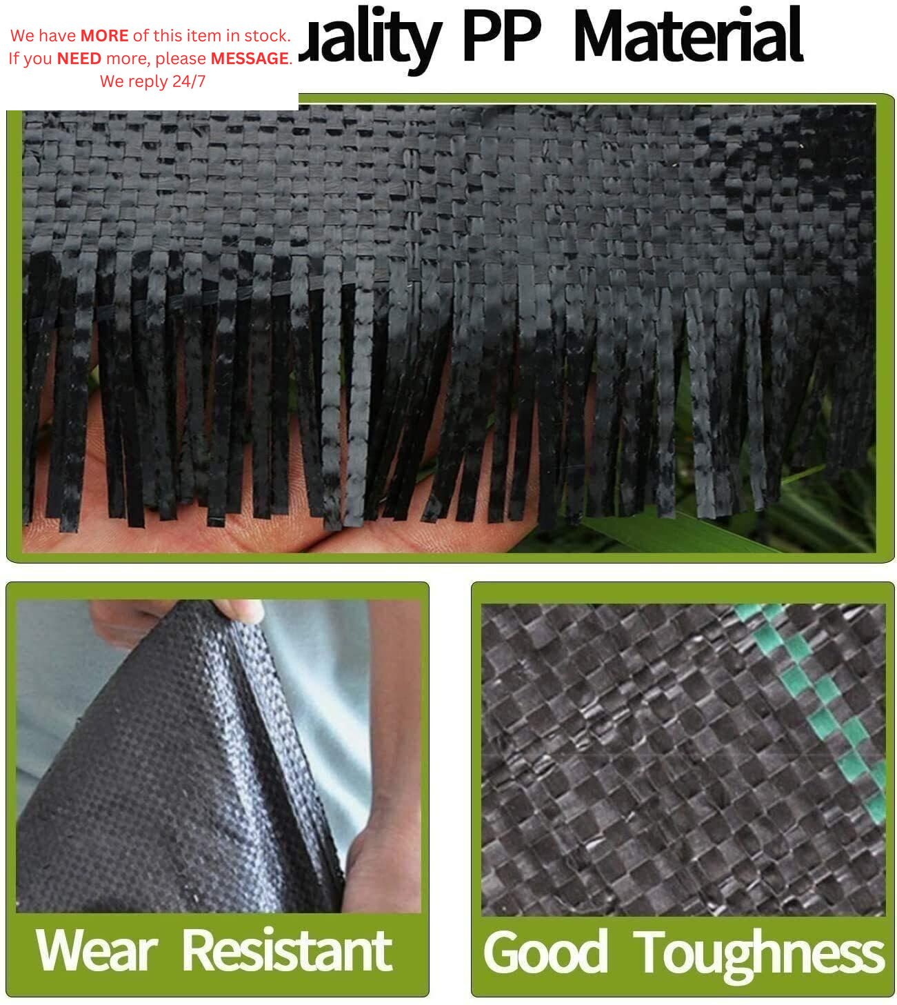 Groweco Landscape Fabric 6ft X 50ft Weed Barrier 6X50 FT, Black