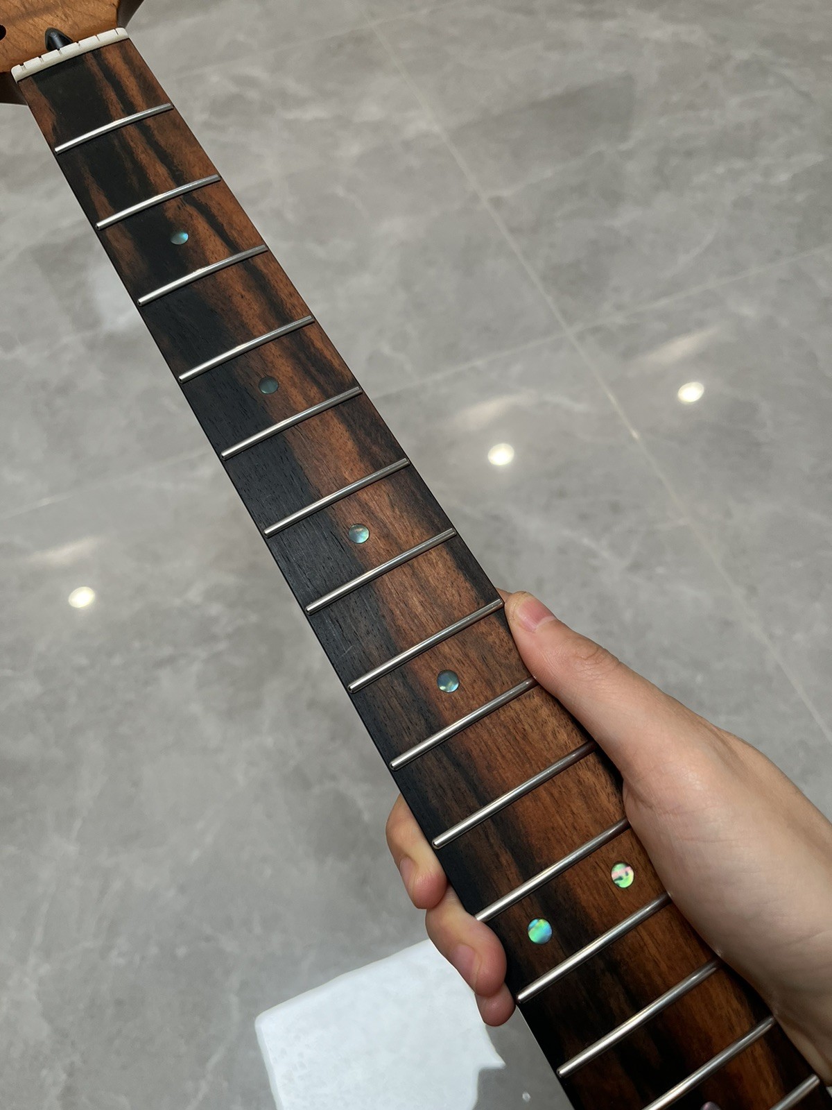 NEW Stainless Jumbo Frets Ebony 22fret Roasted Flame Maple electric guitar neck