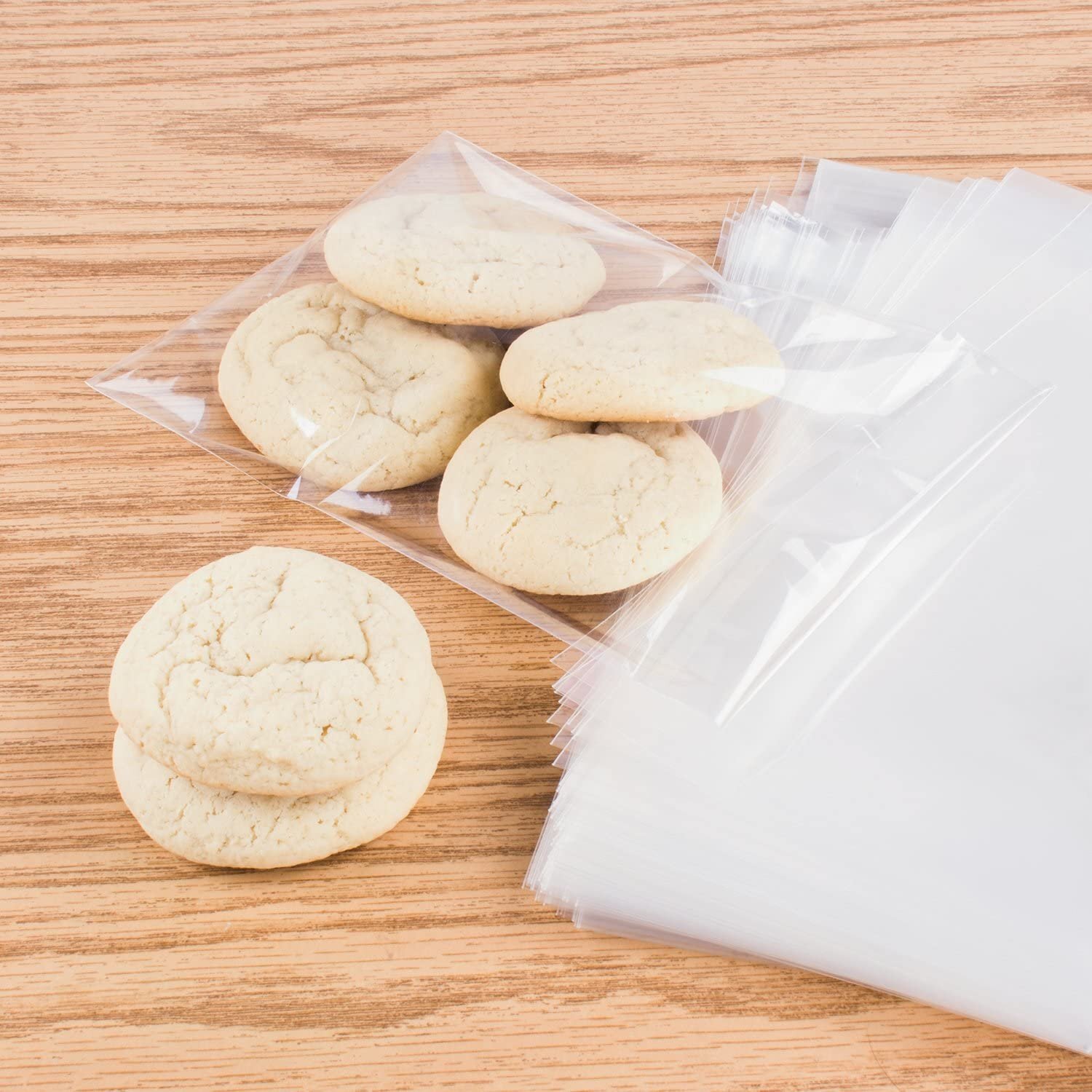 100pc 2Mil Clear Flat Re-Sealable Food Grade Cellophane OPP Bags for Candy,...