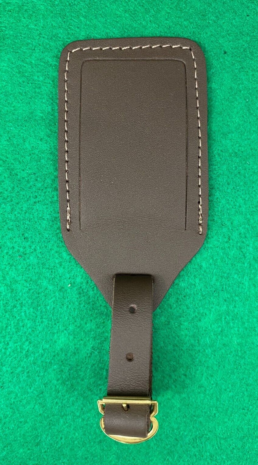 Pure Top Grain Leather Flap ID Luggage Tag Measure 4 L x 2 ⅛ W MADE IN USA
