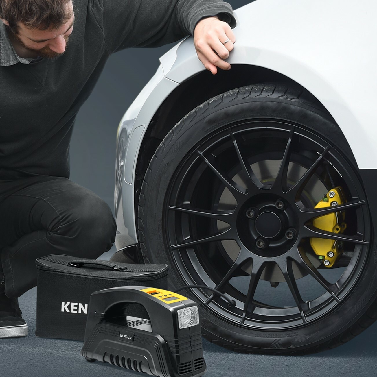 Air Compressor kensun Tire inflator portable digital Electric ac\dc