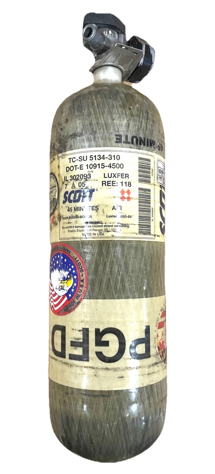 Scott SCBA 45 MIN Tank Cylinder - 4500 PSI