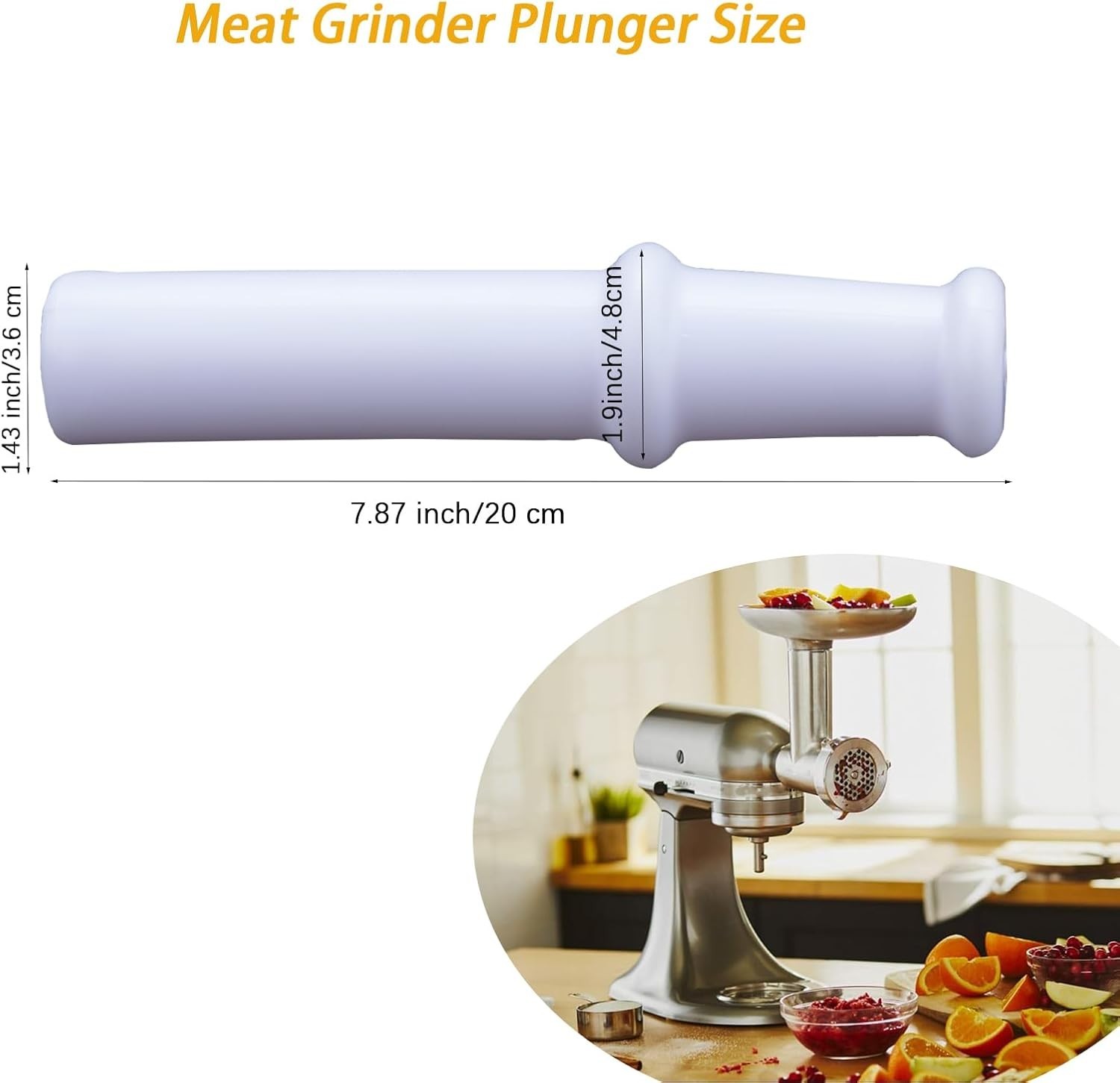 Meat Grinder Plunger for Kitchenaid, Lem and other brands,Universal Meat Grinder