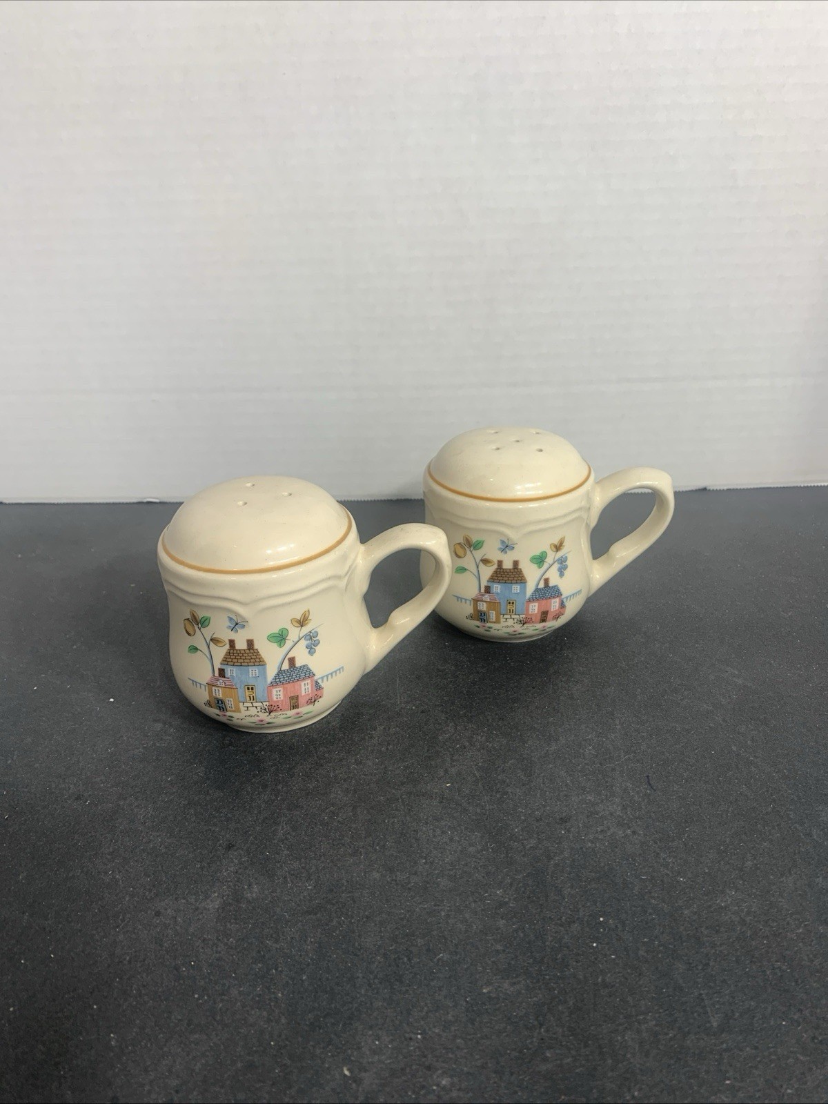 Vintage International Stoneware Heartland salt and pepper shakers, Never Used