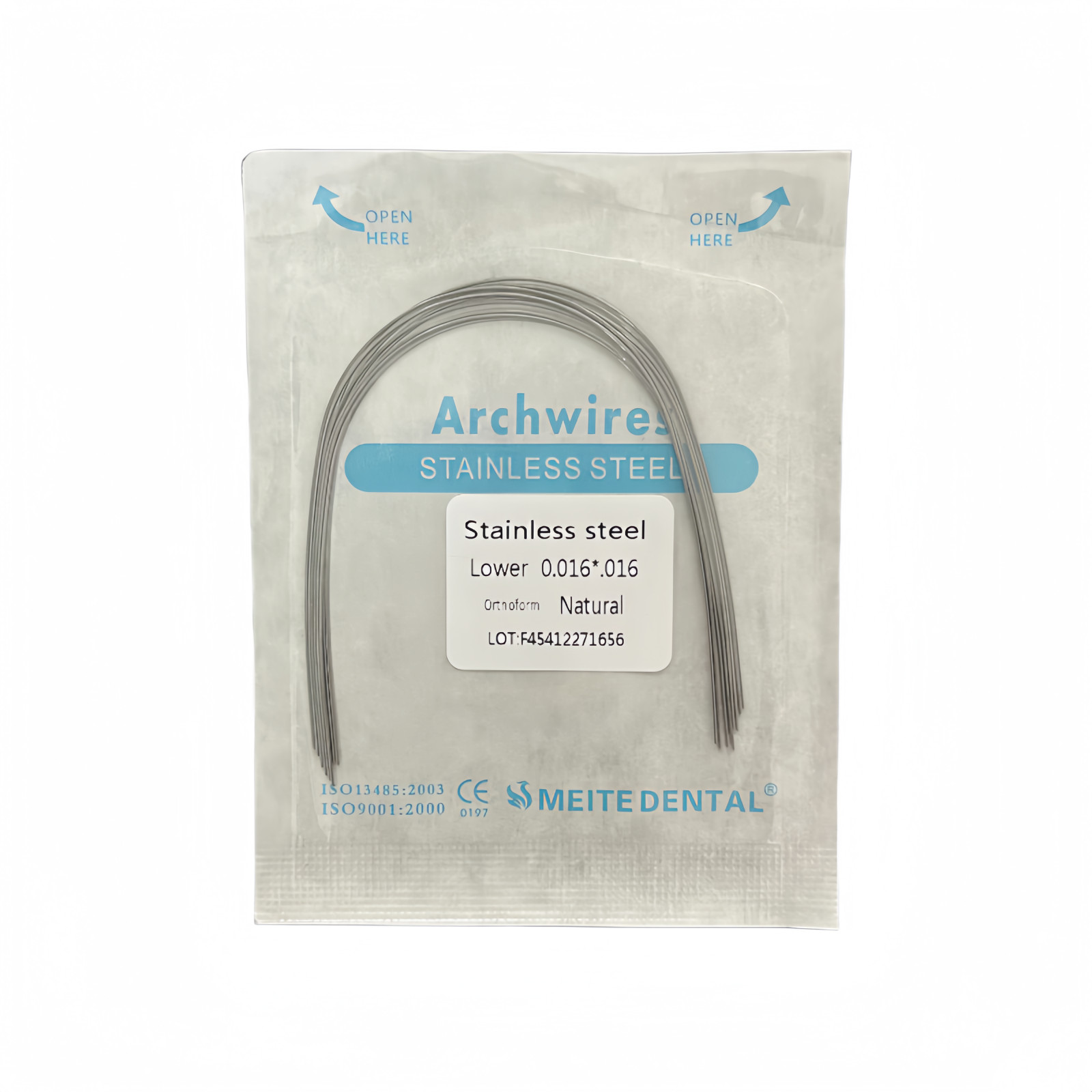 Dental Orthodontic Arch Wires Stainless Steel Natural Form Rectangular Arcs