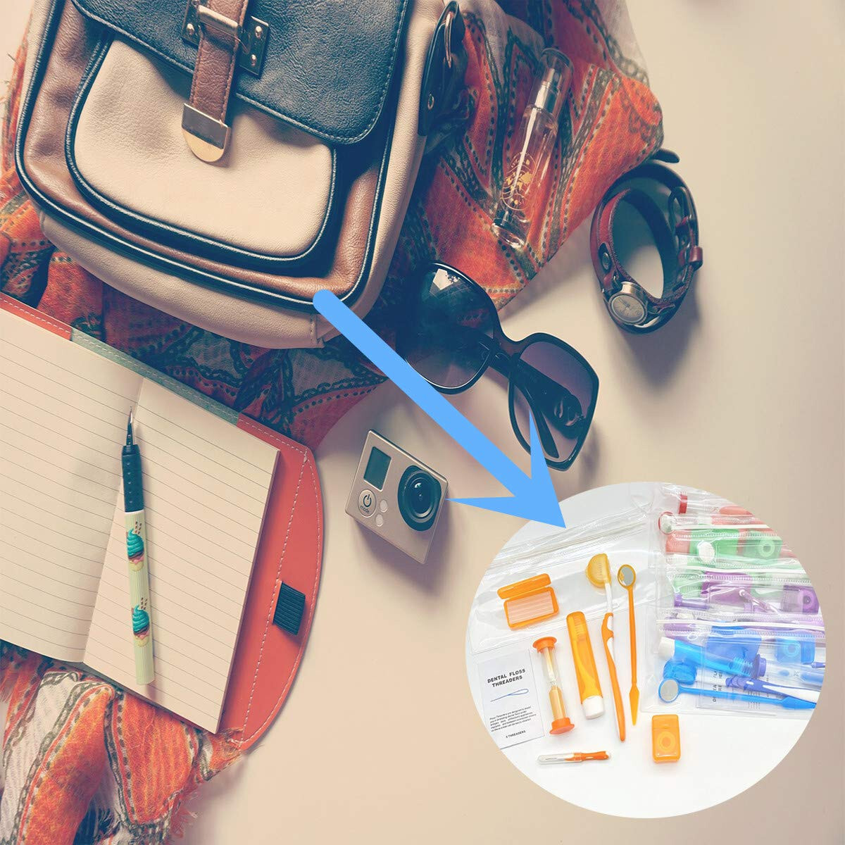 Braces Cleaning Kit Portable Orthodontic Toothbrush Oral Care 36-pack (8pc each)