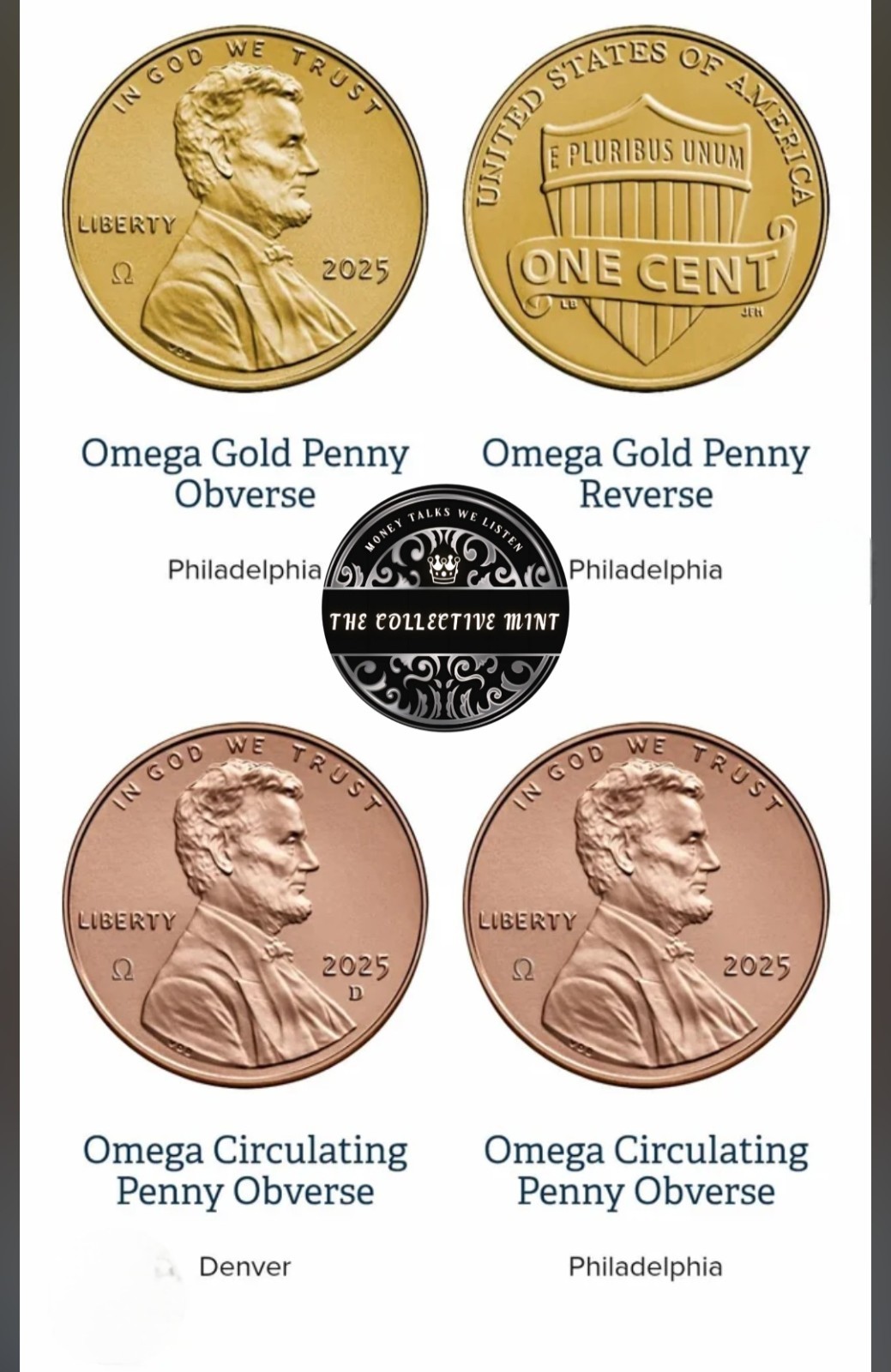 2025 THE “OMEGA” PENNY!! 3-Coin Set 24k Gold Plated *Pre Order Shipped By 1\2\26