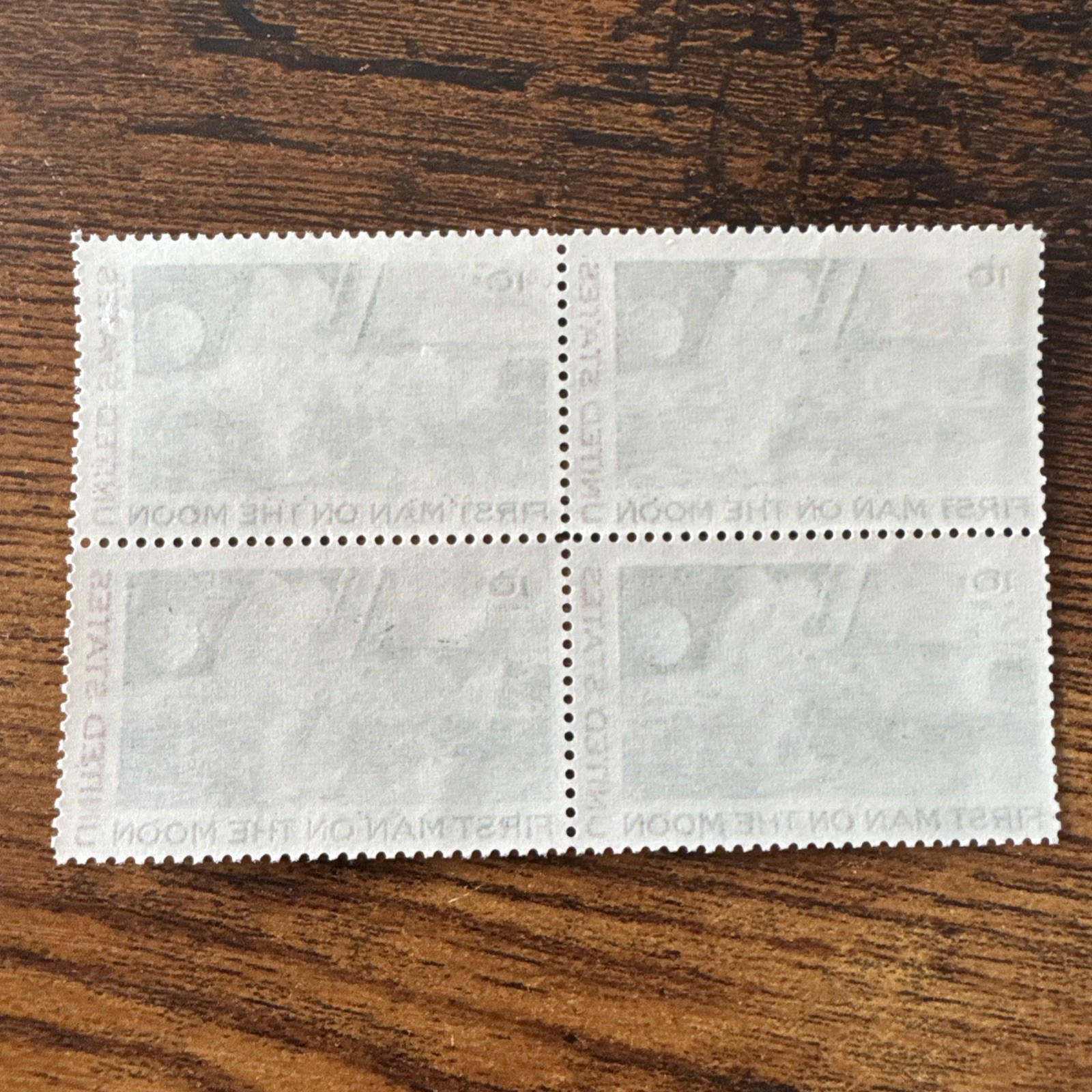 1969 First Man on the Moon Block of 4 Vintage Postage Stamps MNH C76