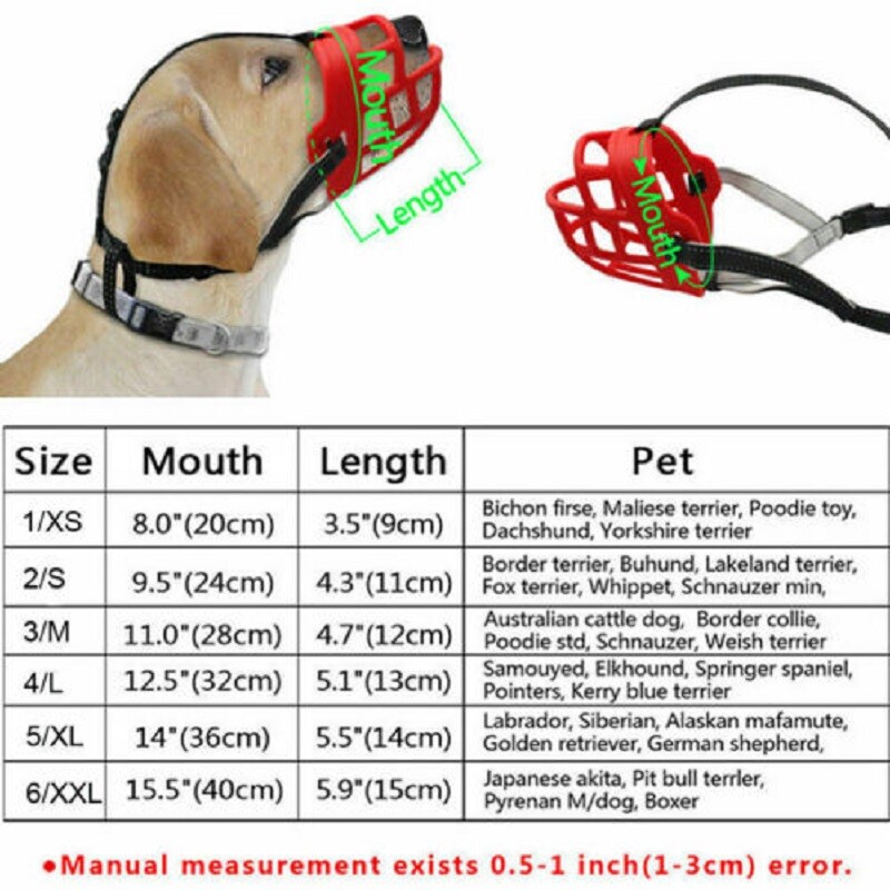 Pet Bite Mask A Soft Basket Silicone Cage Muzzle Allows Dogs To Breathe USA