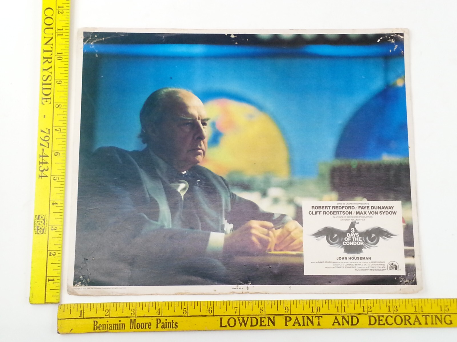 3 Pc Vintage 1975 3 Days Of The Condor Robert Redford Max Von Sydow Lobby Cards