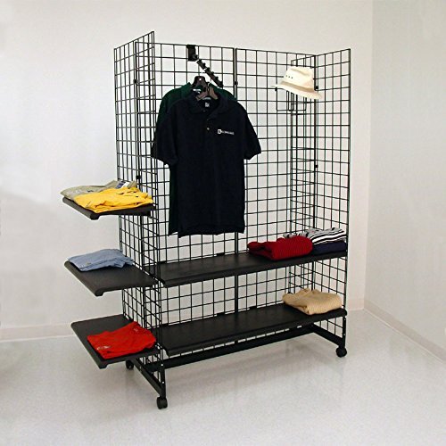 New Black Gridwall Gondola Merchandiser 2' x 6'