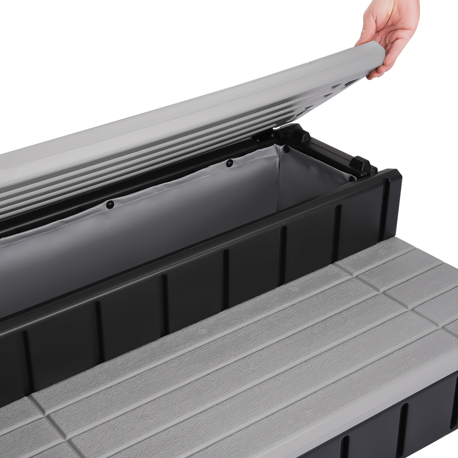 2-Step 36" Patio Spa Hot Tub Step Slip-Resistant Surface W/ Large Hidden Storage