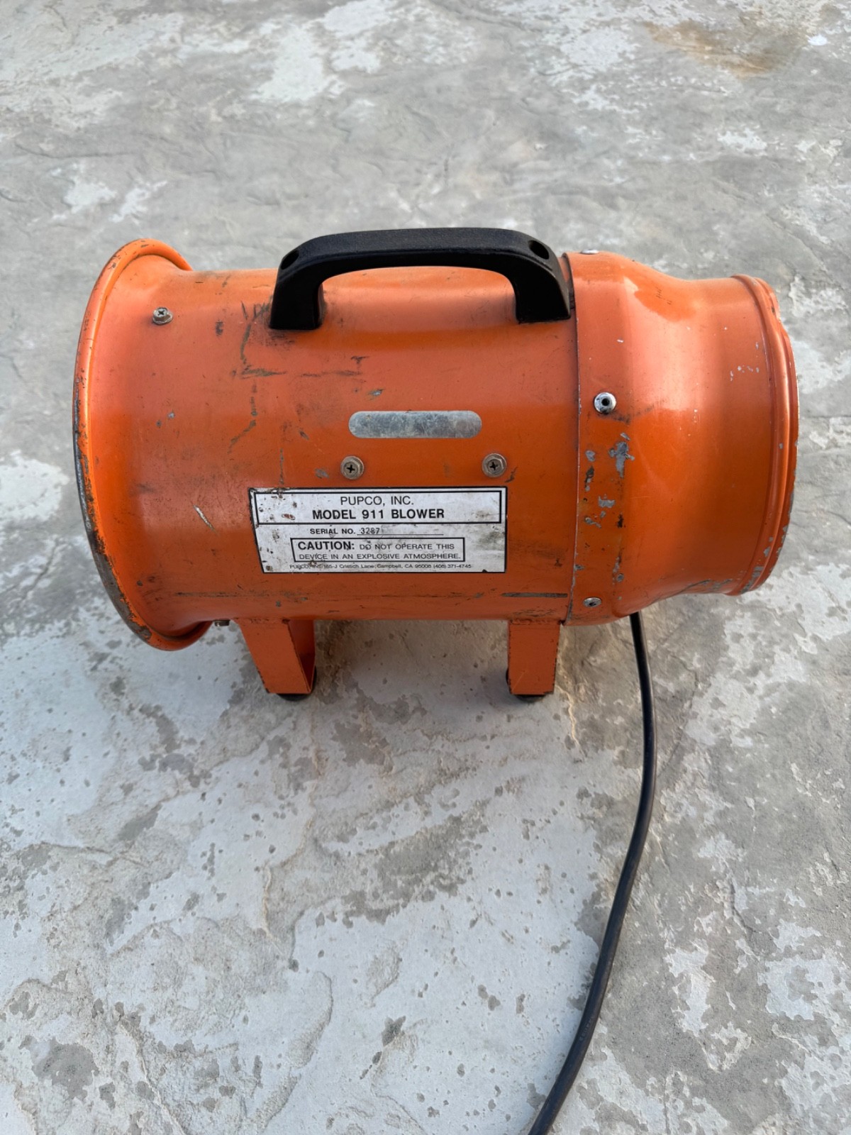 Pupco 911 Confined Space Ventilation Blower 110V Industrial Portable Fan